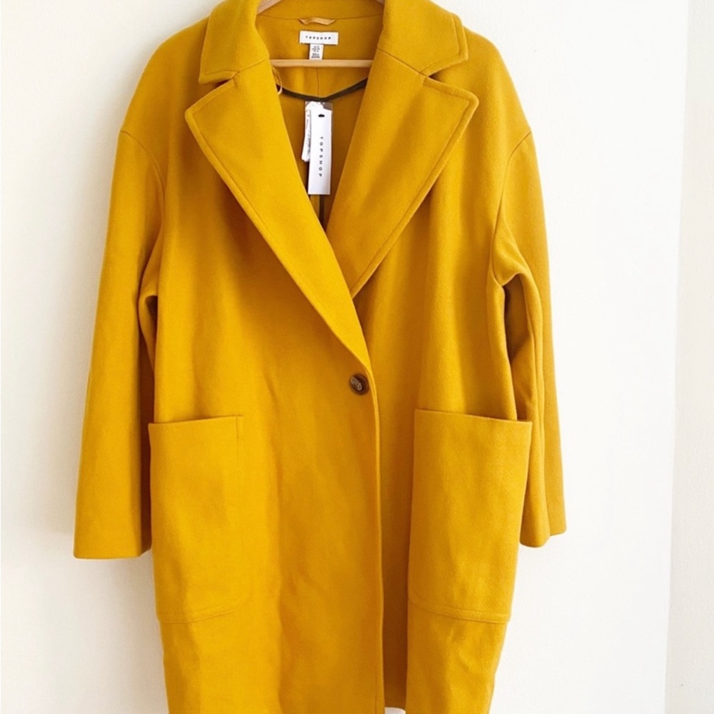 NWT Topshop Carly Boyfriend Slouchy Coat Size 8 - Picture 5 of 6